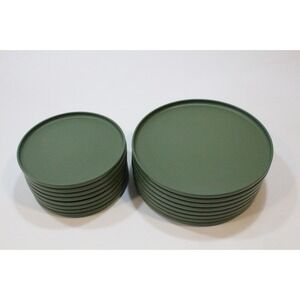 Lot of 16 MCM Green West Elm Aaron Probyn Modern Melamine 10" Dinner 8" Salad